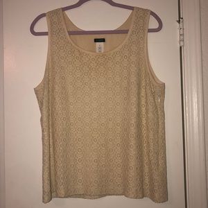 J. Crew lace tank lined scoop neck side zip